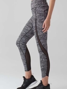 Black And White Mesh Lululemon Leggings